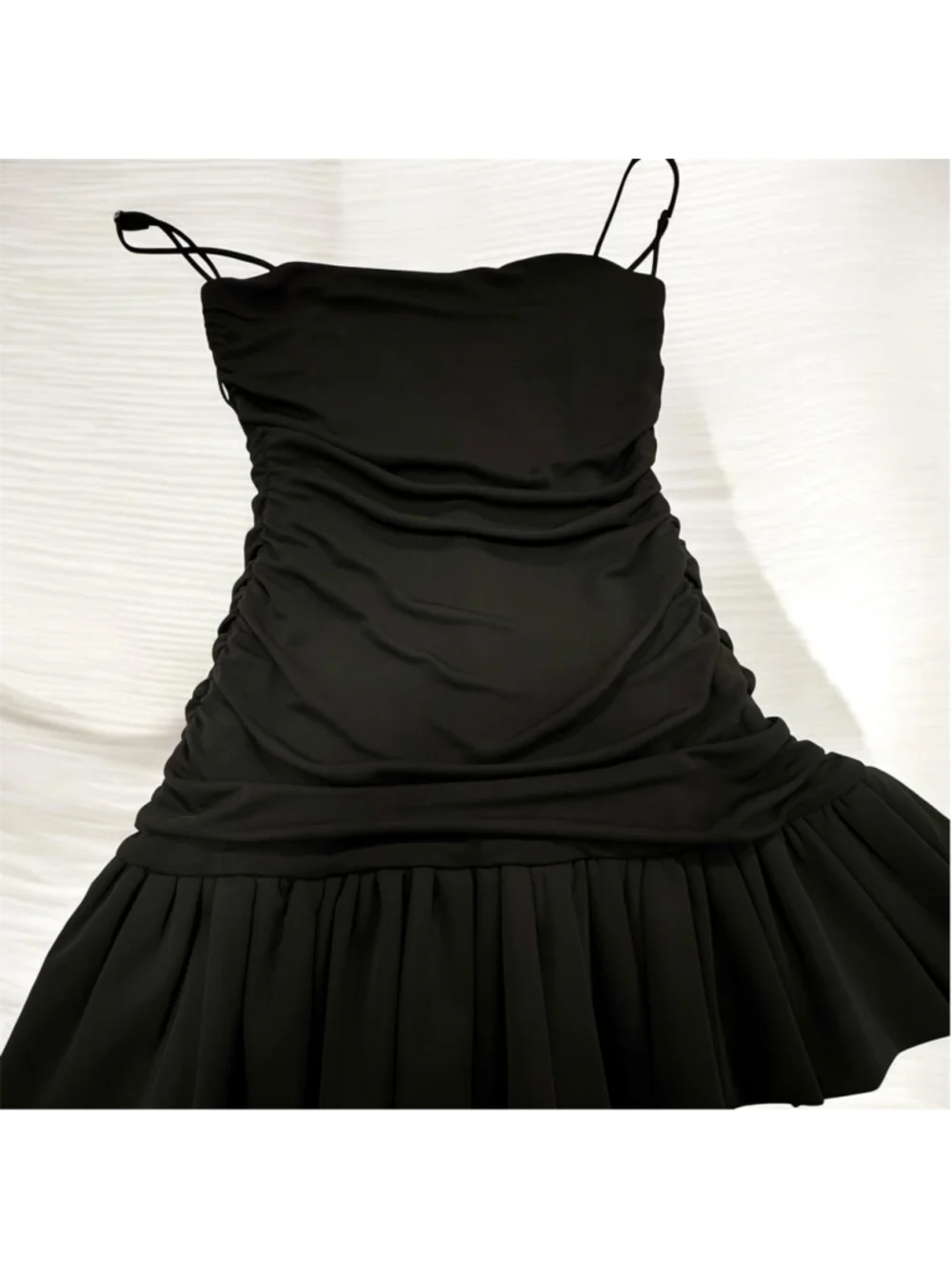 Zara Ruffled Ruched Dress Size S - Picture 7 of 7